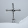 Vrcholový kríž počas sneženia