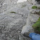 Säuleck Klettersteig, pohľad dolu úvodným žľabom