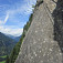 Fallbach Klettersteig, hladká platňa