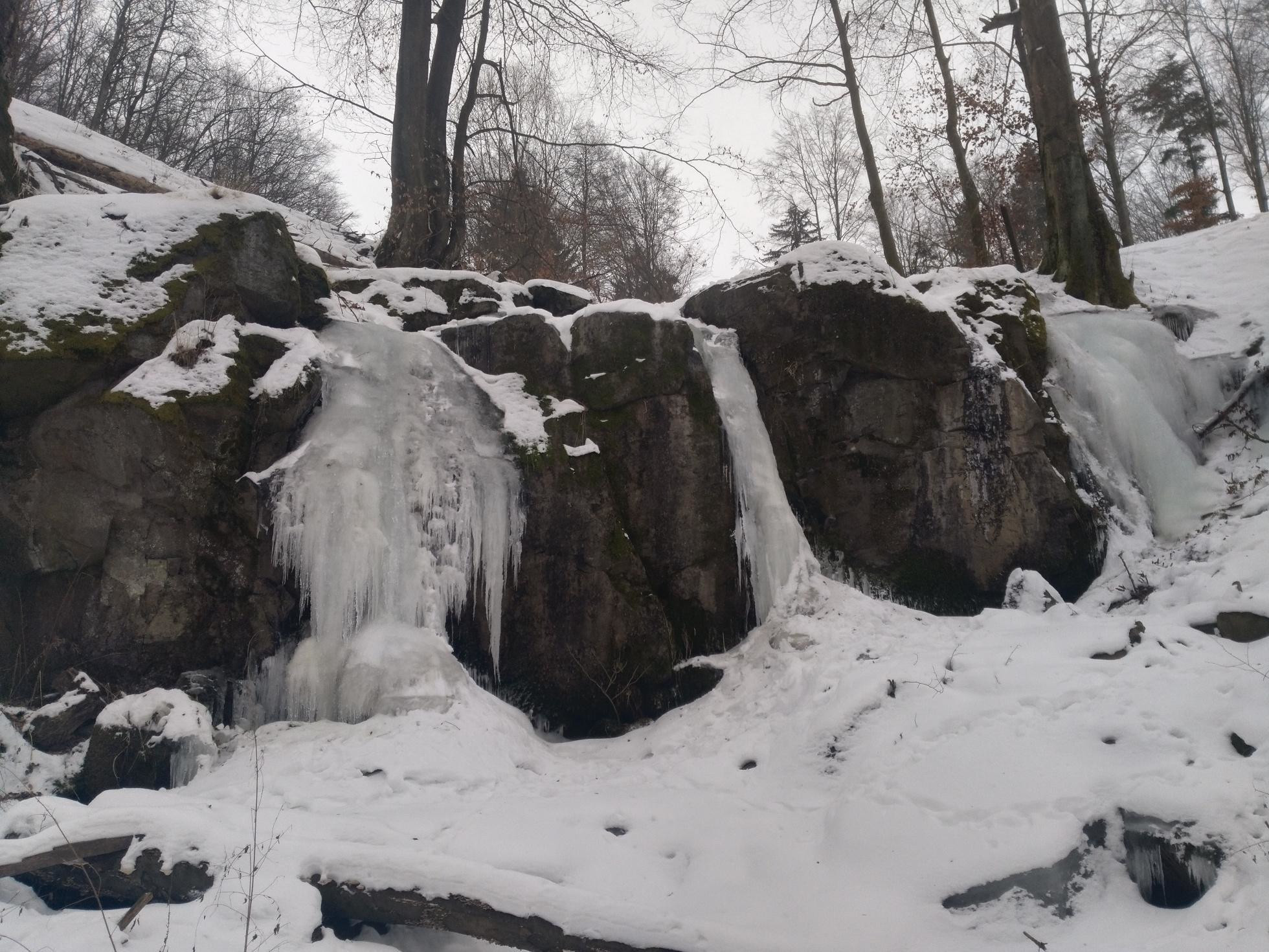 Rudniansky vodopád v zime