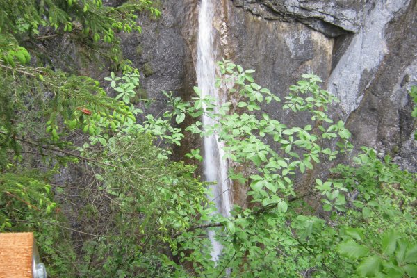 Vorderkaser Klamm, vodopád pod vstupom do rokliny