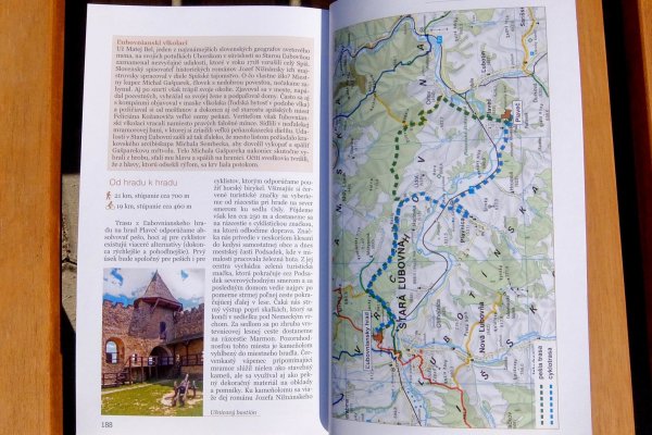 Mapový výrez putovania z Ľubovnianskeho hradu k zrúcanine hradu Plaveč