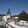 Centrum Brežian s novým kostolom 
