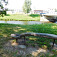 Lavička zo sympózia lavičiek v parku pri rieke Hron v blízkosti autobusovej a železničnej stanice