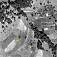 Ortofotomapa z roku 1950, s vyznačenou polohou kaplnky, zdroj: https://mapy.tuzvo.sk