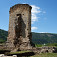 Gombasek, ruiny paulínskeho kláštora, v pozadí Plešivecká planina