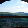 Výhľad z hradu Šomoška na maďarskú stranu, dedina Somoskő a hrad Šalgo