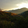 Nad obcou Šurice, pohľad na sopečné vrchy vo východnej časti Cerovej vrchoviny 