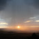 Pohľad z Maginhradu na búrku pri západe Slnka