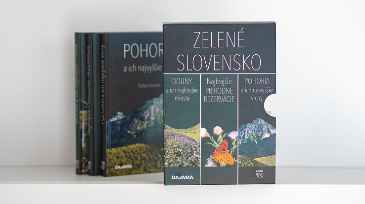 Set kníh Zelené Slovensko obsahuje tituly Doliny, Pohoria a Prírodné rezervácie