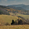 Lúčno-lesná krajinka v okolí Poráča, vzadu Slovinská skala