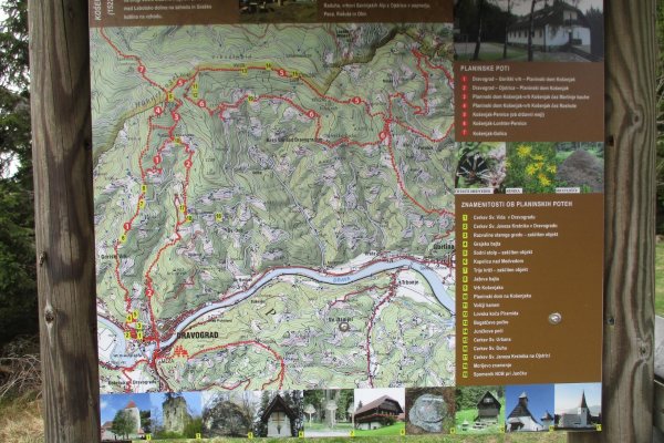 Slovinská mapa na vrchole Hühnerkogela