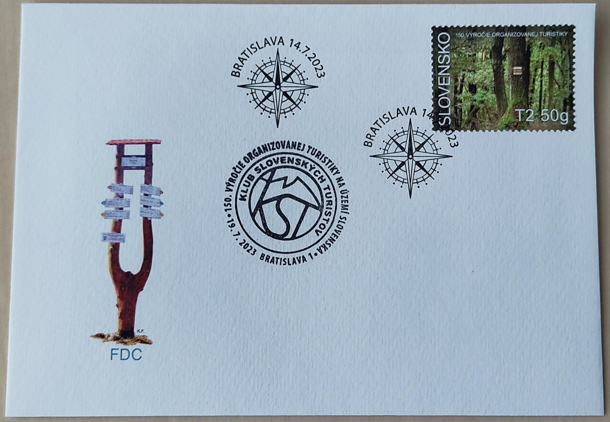 Obálka s turistickou poštovou známkou a s príležitostnou pečiatkou