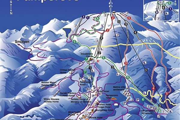 Orientačná mapa lyžiarskeho strediska Pamporovo