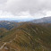 Opačná strana hrebeňa: Končistá, Račkovo sedlo, v pozadí Kominiarski Wierch a Červené vrchy