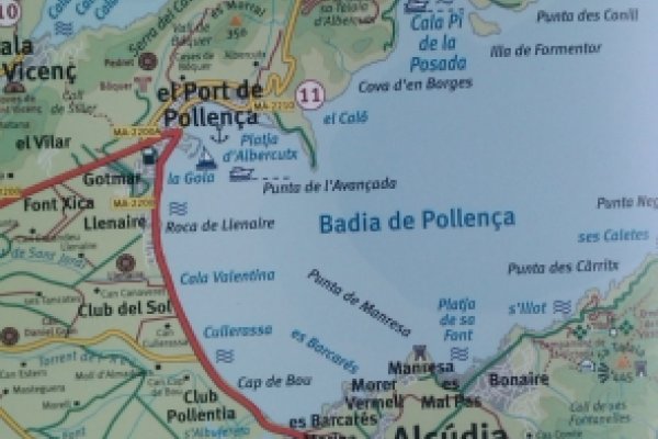 Časť trasy: do Port d´Alcudia - Alcúdia  - Port d´Pollenca a doprava na výbežok mysu Formentor