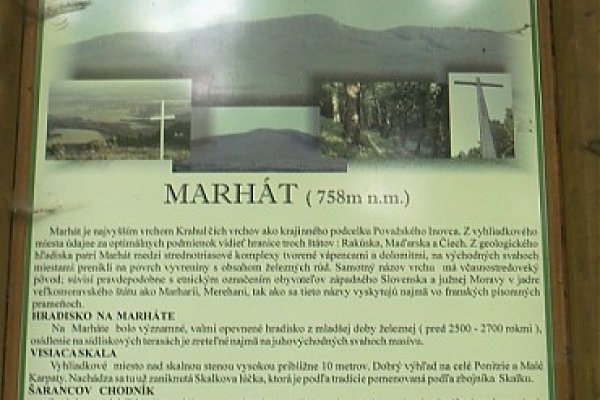Infotabuľa o Marháte - tu je udávaná výška 758m.n.m. - na mapách je 748 m.n.m. 