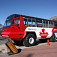 Ľadovcové vozidlo slúži ako reklama pri údolnej stanici lanovky na Sulphur mountin