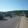 Gaspé - pohľad do centra z mosta cez záliv Baie de Gaspé 
