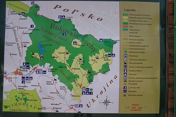 Mapa NP Poloniny