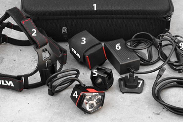 1: kufrík; 2: hlavový set; 3: batéria v puzdre; 4: lampa; 5: uchytenie na bike; 6: nabíjací adaptér; 7: uchytenie na helmu; 8: predlžovací kábel; 9: kábel na 230V