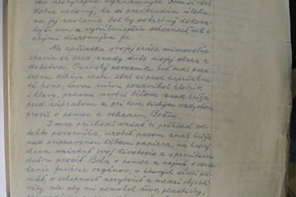 Príhovor Miloša Janošku v jeho rukopise 