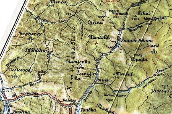 Československá turistická mapa (1 : 200 000) z roku 1937
