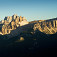 Monte Pelmo a plošina Lastoi de Formin v zapadajúcom slnku