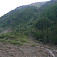 Žľab z Baranca - Čiernych stien, odkiaľ spadla prvá zo série lavín (5. 6. 2009)
