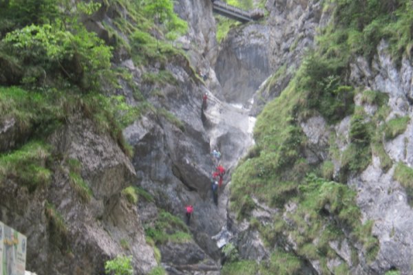 Celkový pohľad na Galitzenklamm Klettersteig od začiatku až na koniec