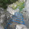 Belasé rebríky na Familien Klettersteig Galitzenklamm