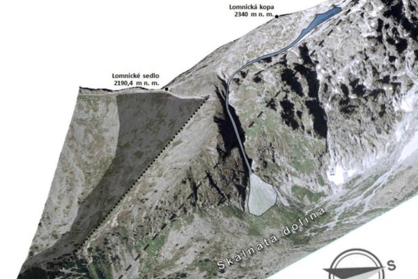 3D model lavínovej dráhy