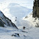 Nános lavíny pri vyústení žľabu do Lievikového kotla (Skalnatá dolina)
