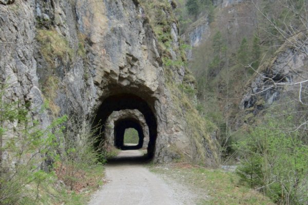 Prvé krátke tunely na trase bývalej lesnej železničky