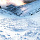 Nános lavíny s označeným miestom lokalizovanej skialpinistky
