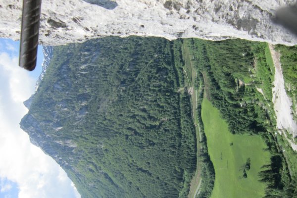 Kaiser Franz Joseph Klettersteig, pohľad na Zauner Kogel popri stene ferraty