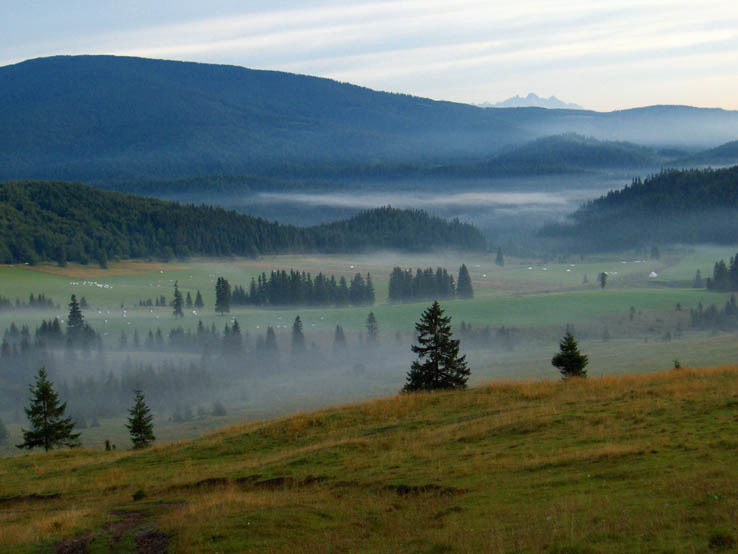 Ráno v sedle Besník v Slovenskom raji