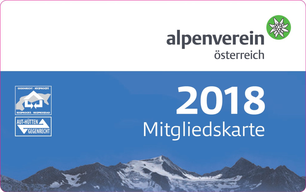 Členská karta Alpenverein pre rok 2018