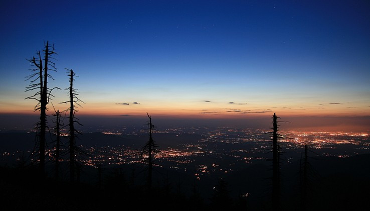 večerný pohľad z Lysej Hory